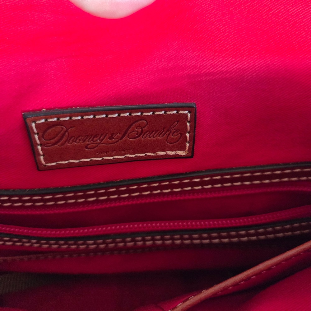 Dooney & Bourke Black Suede Leather Satchel Crossbody Bag Tassels & Dust Bag - Picture 9 of 11